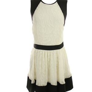 RACHEL Rachel Roy Ivory Textured Sleeveless Dress